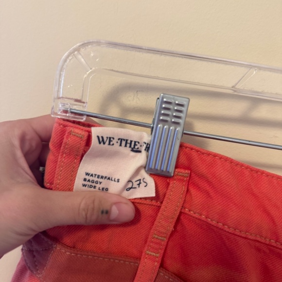 NWT FREE PEPOLE WATERFALLS BAGGY WIDE LEG DENIM JEANS - SIZE 27S - OKLAHOMA SUN - Picture 11 of 11